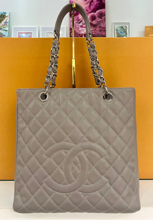 Chanel Grey Shopping Tote