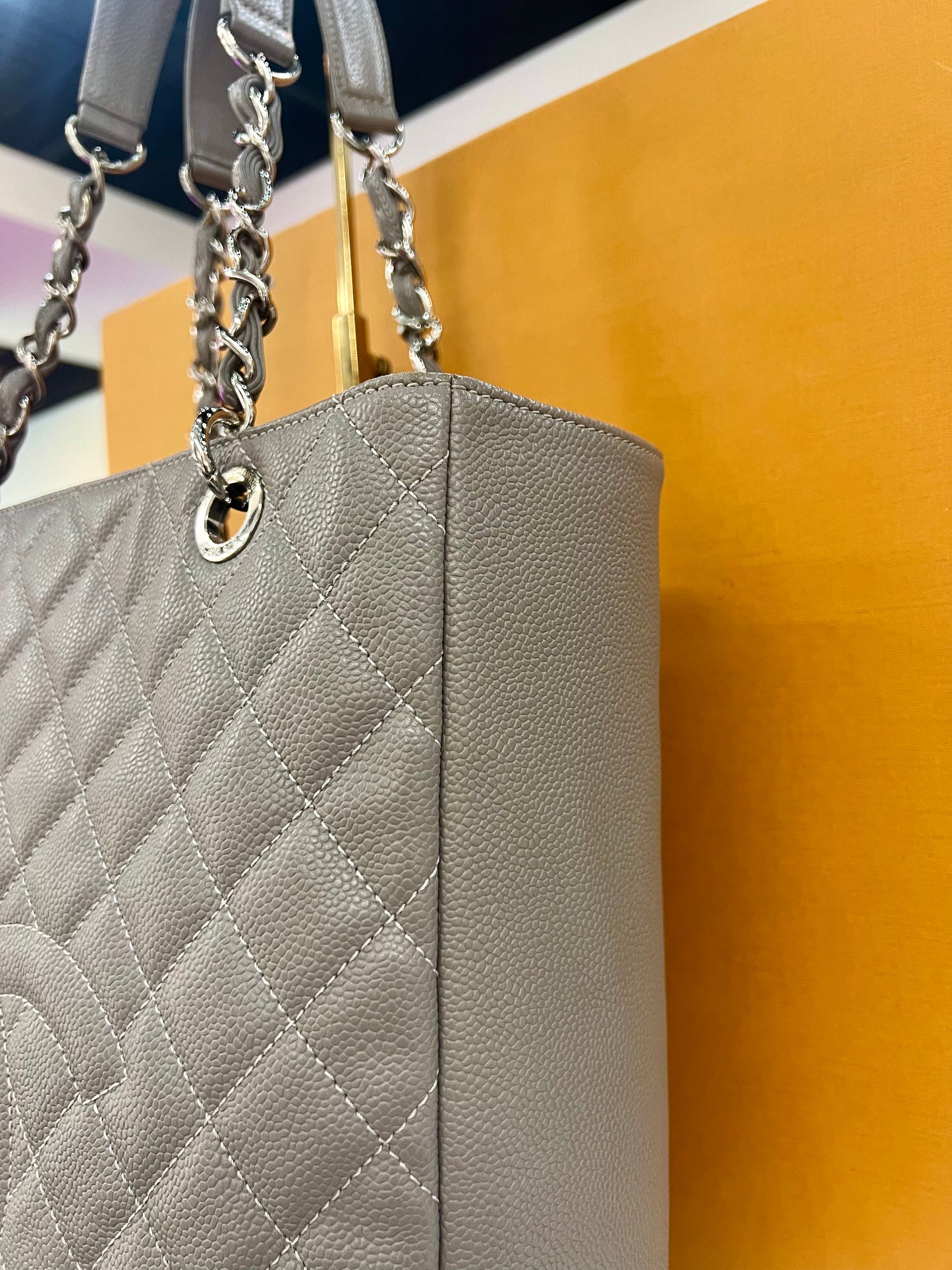 Chanel Grey Shopping Tote