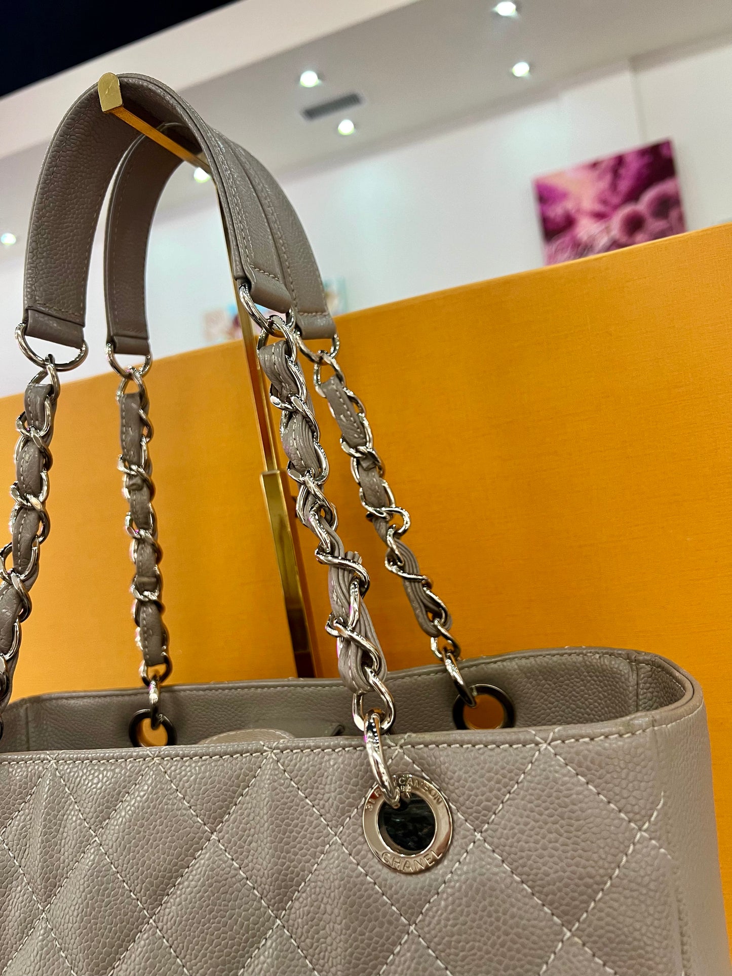 Chanel Grey Shopping Tote