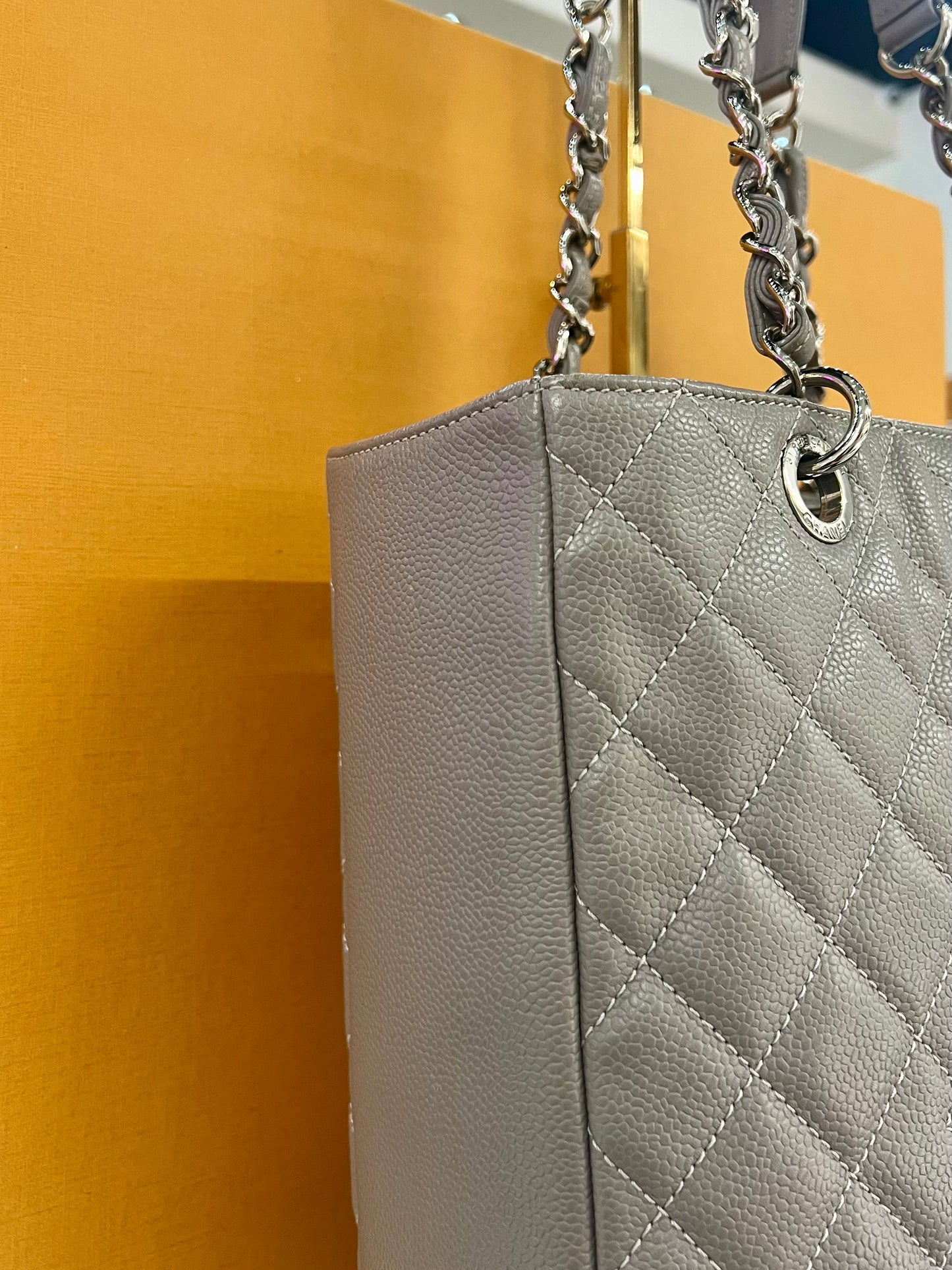 Chanel Grey Shopping Tote