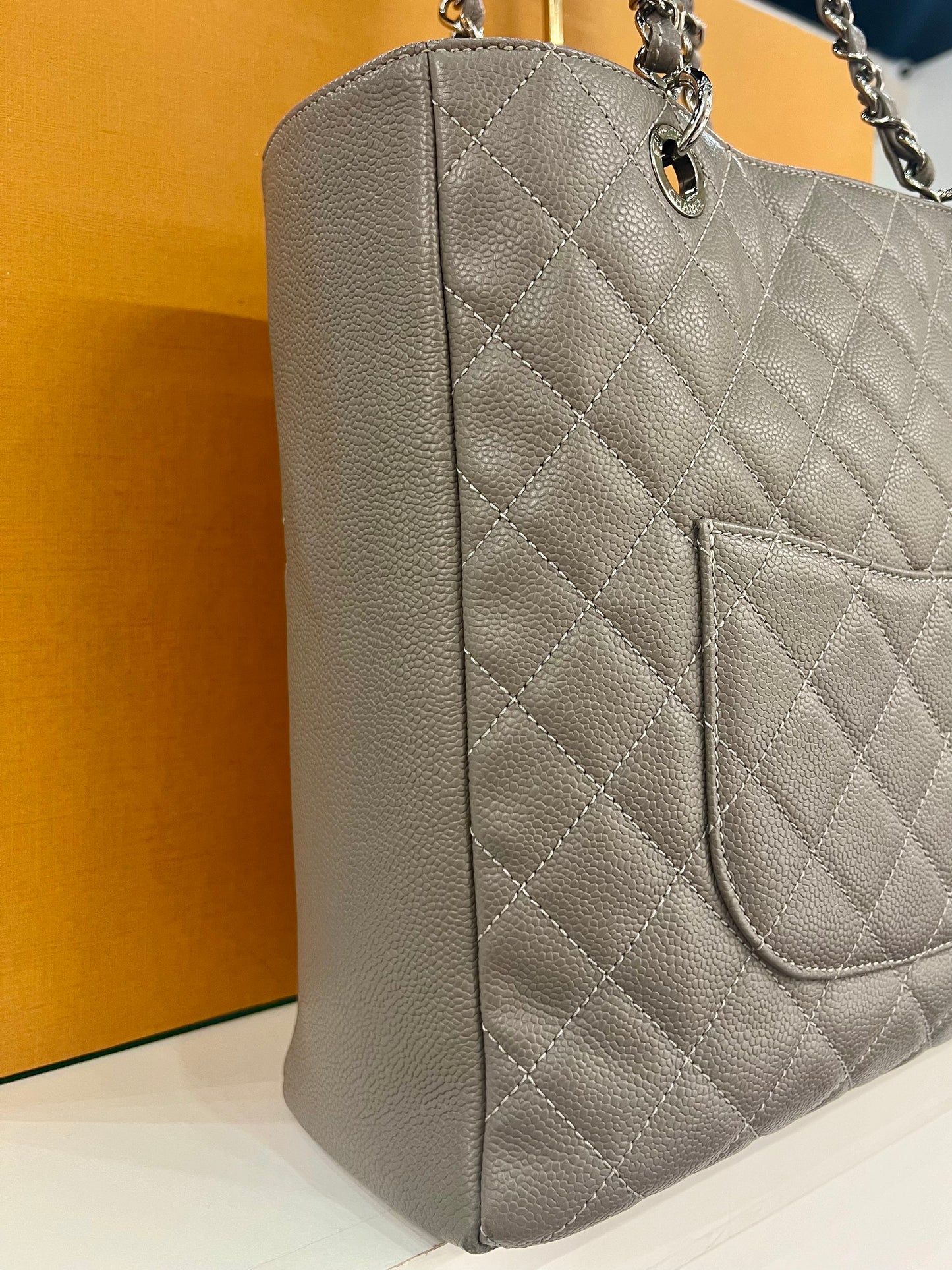 Chanel Grey Shopping Tote