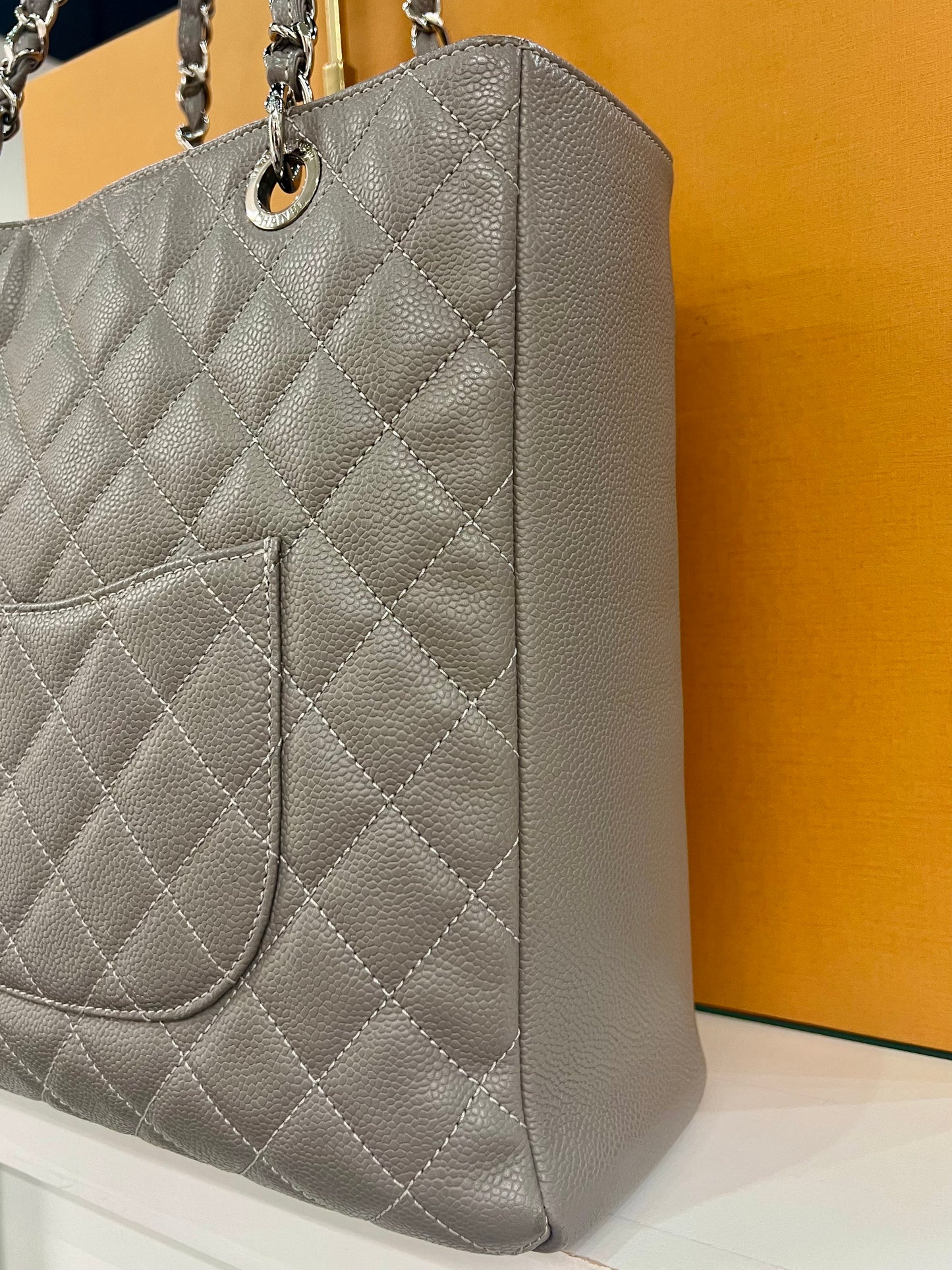 Chanel Grey Shopping Tote