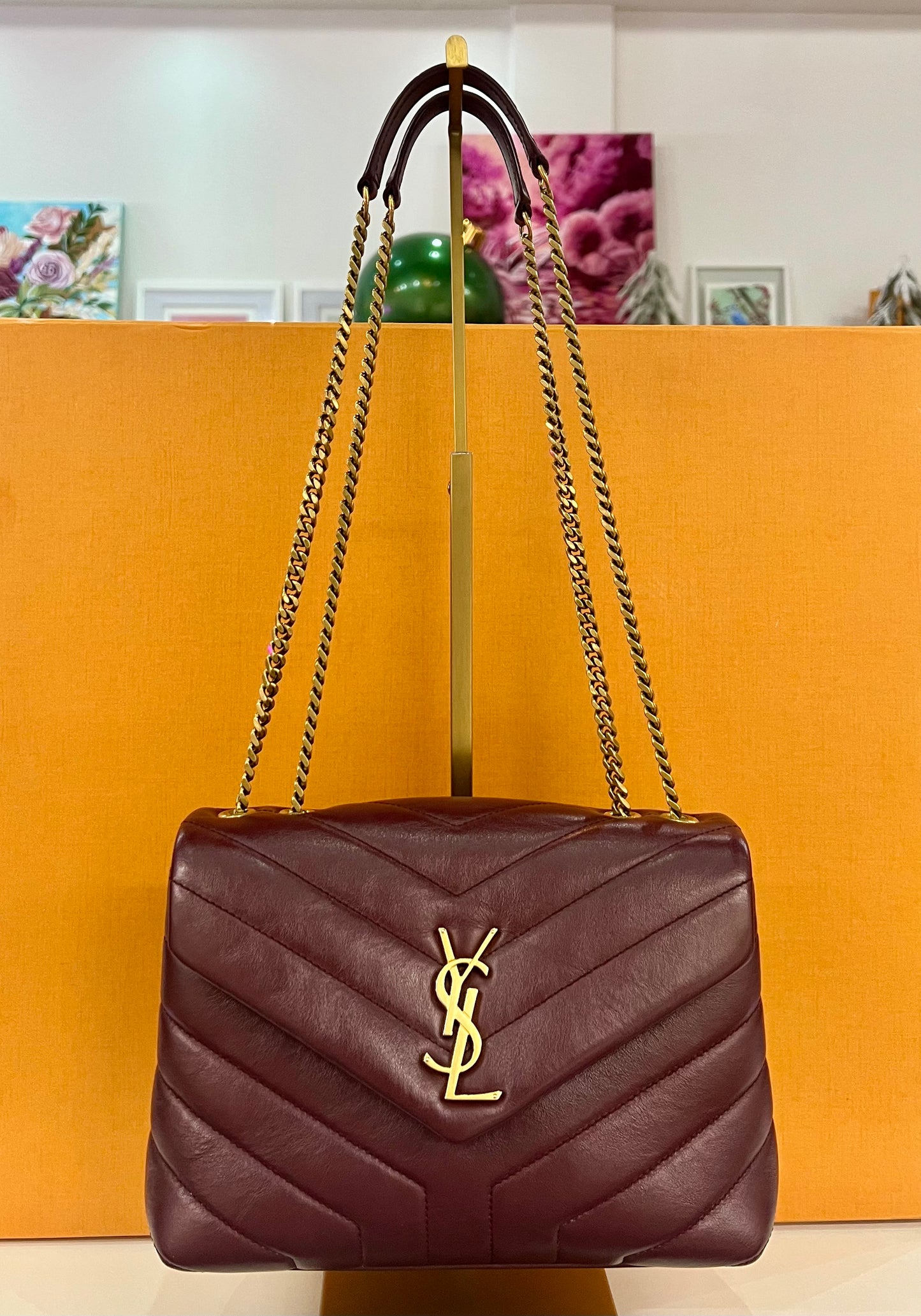 YSL Lou Lou Small Burgundy