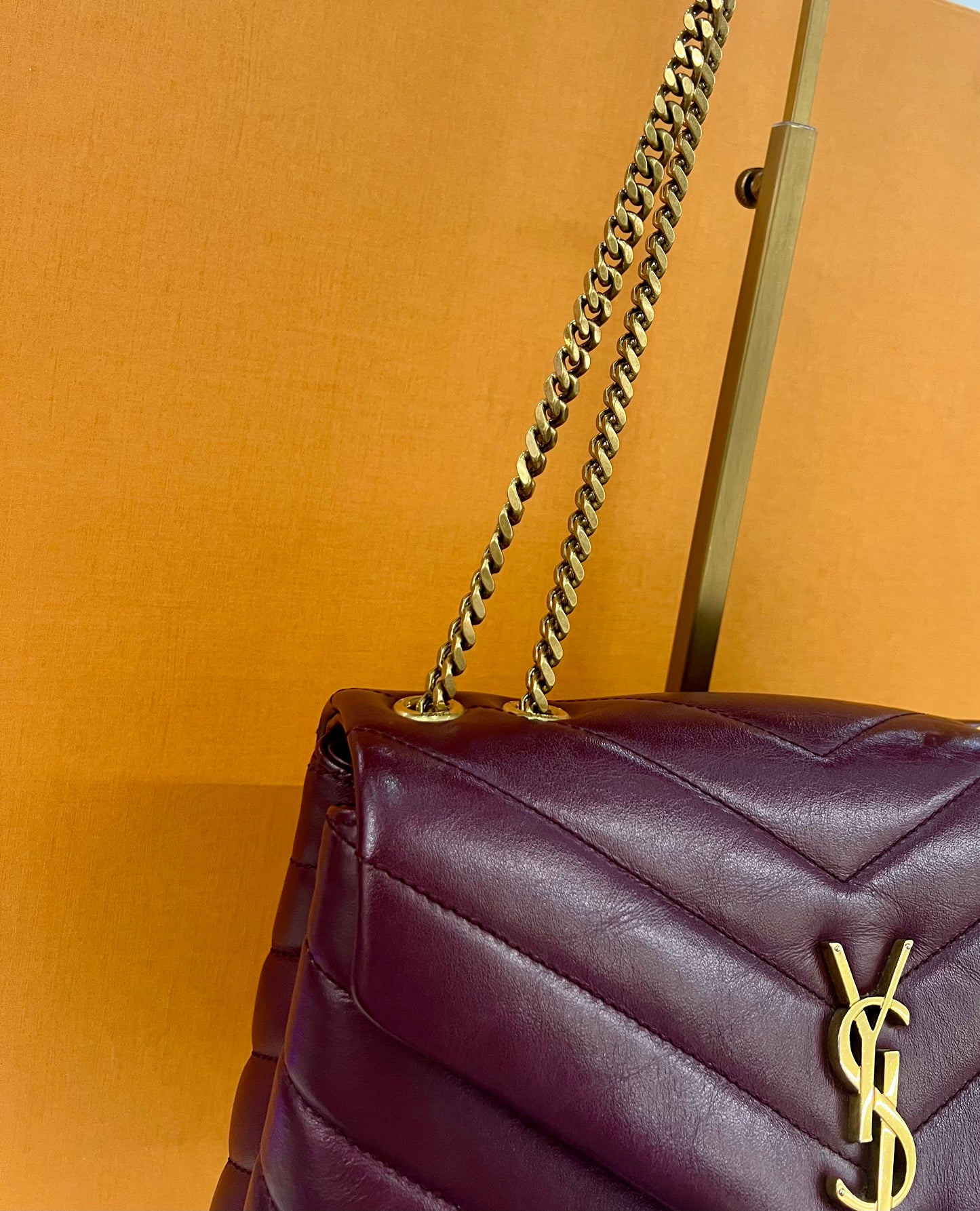 YSL Lou Lou Small Burgundy