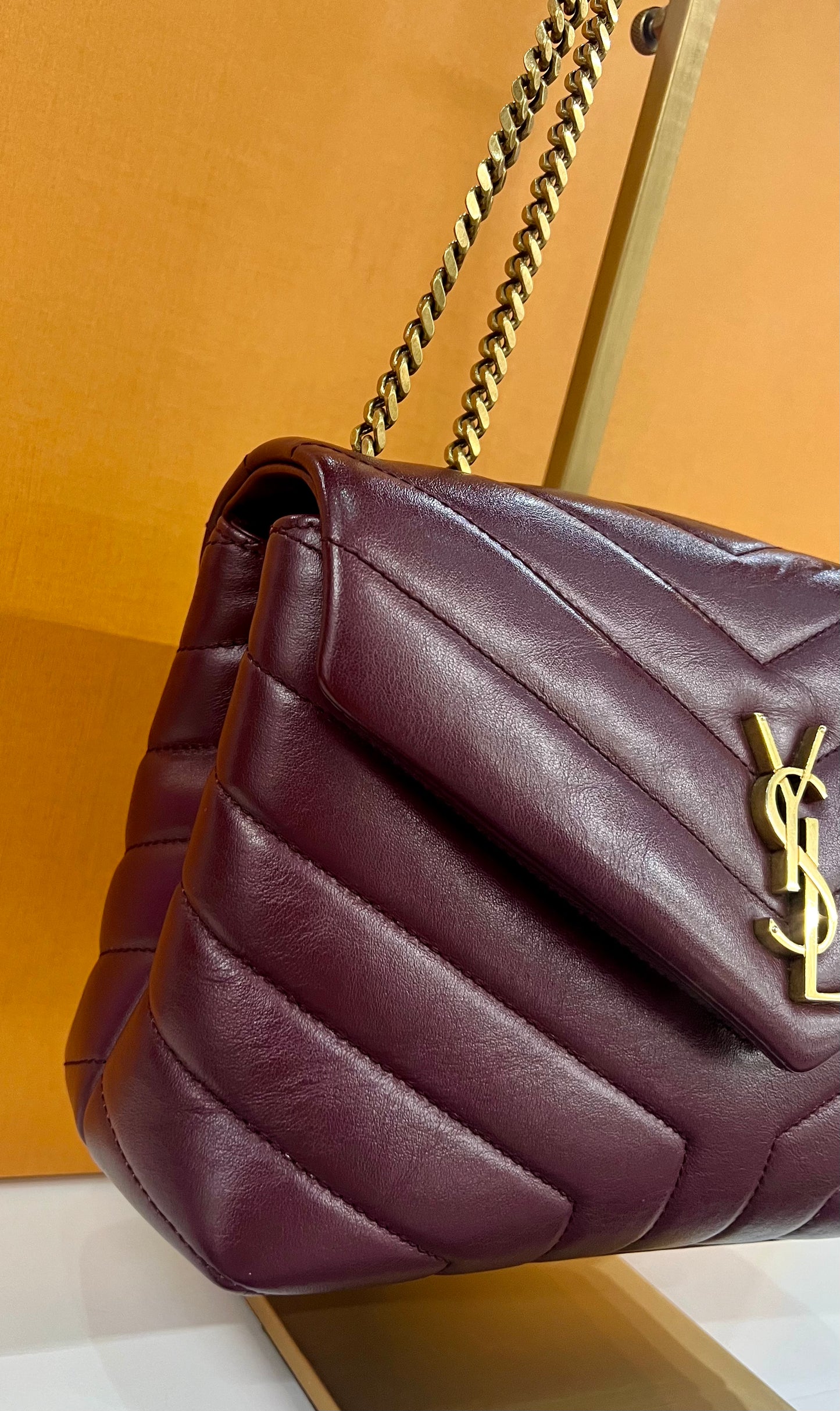 YSL Lou Lou Small Burgundy