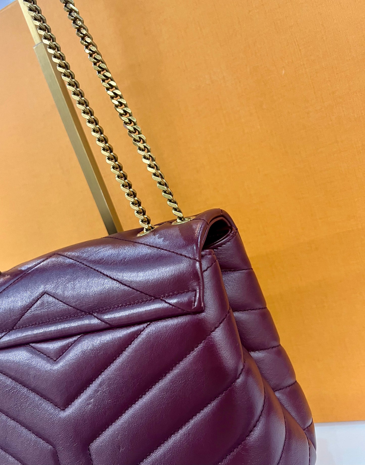 YSL Lou Lou Small Burgundy